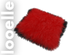 Red/Black Fur Rug