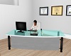 Clear Blue Office Desk