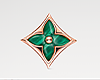 Green LV Star Earrings