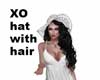 XO white hat black hair