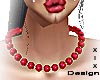 -X- Liza red pearls neck