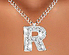 R Letter Silver Necklace