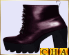 Cha`Purple Leather Boots