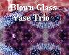 Blown Glass Vase Trio