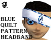 a!| Blue Quilt Headband