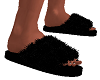 Black Furry Slippers