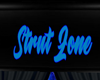 Blue strut zone sign