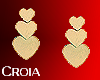 C- Gold Heart Earrings