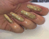 Gold Sparkle V Nails