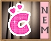 NEM Letters Heart Pink C