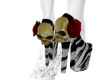 zebra rose skull shoes