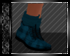 Blue Plaid Hiker Boots