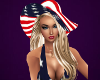 USA Hat /Blonde Hair