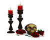 Rose N Skull Candle