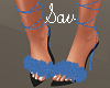Blue Furry Heels