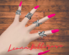 Nails Pink + Rings Sexy