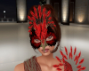 (S)Red feathered mask