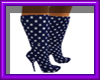 (sm)blue poker dots boot