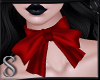 -S- Red Bow Choker
