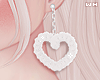 w. White Heart Earrings