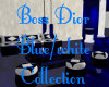 $BD$ Blue/white sofa set