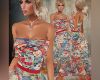 ChiffonDressRoseRedBlue