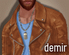 [D] Brown leather jacket