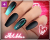 Al's Black & Teal Nails