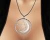 Pagan Pent+Moon Necklace