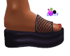 purple fishnet sandals