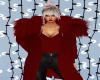 ~V~Red Faux Fur Coat