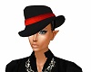 Black red high style hat