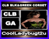 CLB BLK&GREEN CORSET