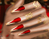 K! Gold+Red Nails+Rings