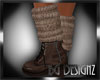 [BGD]Brown Knit Boots