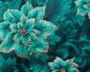 Teal floral curtain