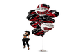 RED,BLK WHITE BALLONS