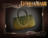 LM Croc Skin Bag M GdGrn