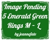 5 Emerald Green Rings ML