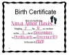 Nova Birth Certificate