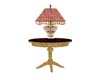Gold&Red Table w/lamp