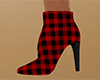 Red Plaid Ankle Boots F