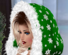 Christmas Green Fur Hood