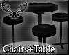[Alu] Black Chairs+Table