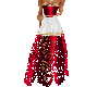 red and white lacey gown