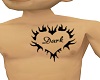 Dark chest tattoo