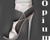 Opium white leather heel