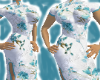 (LL)WhiteBlue Silk Dress