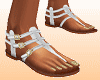 Flat white sandals*K341*