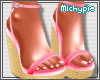 Pink Wedge Sandals